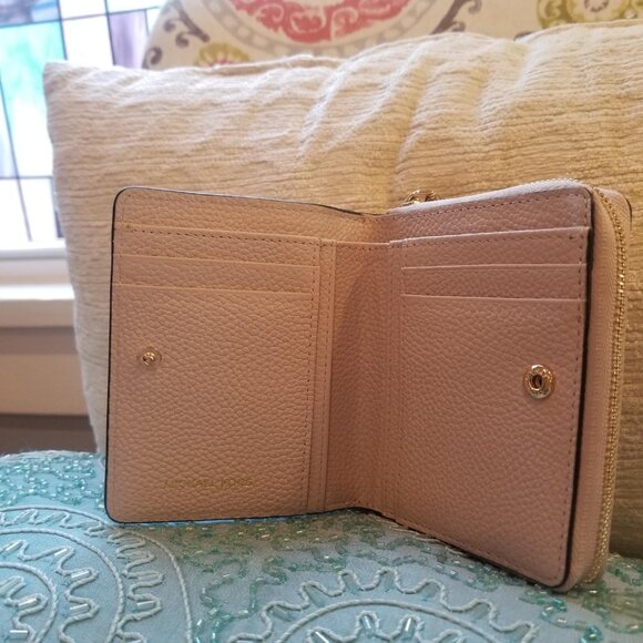 Michael Kors Zip Around Snap Wallet in Soft Pink/Gold - Picture 6 of 11